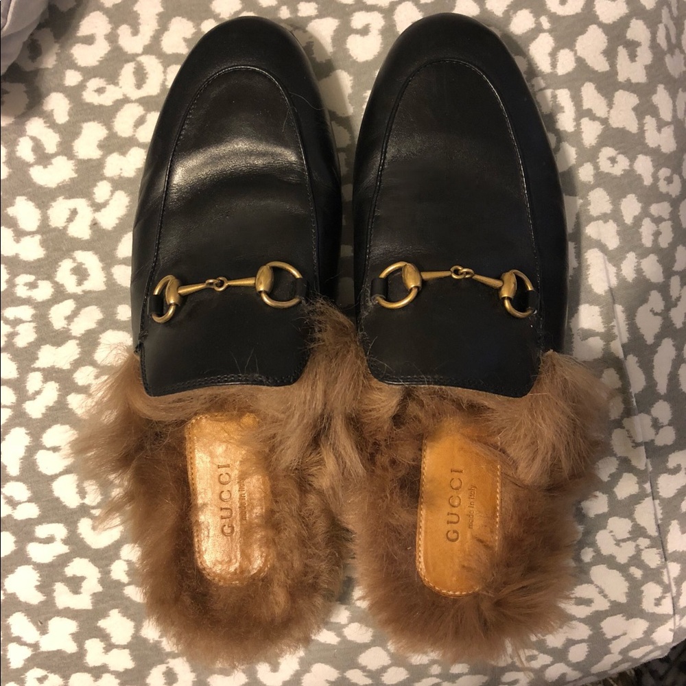 Gucci loafers with real fur